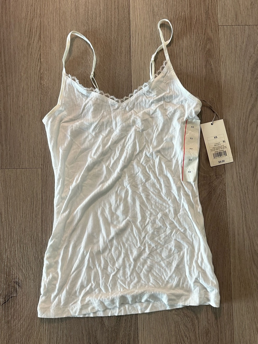 White Lace-Trim Camisole Tank